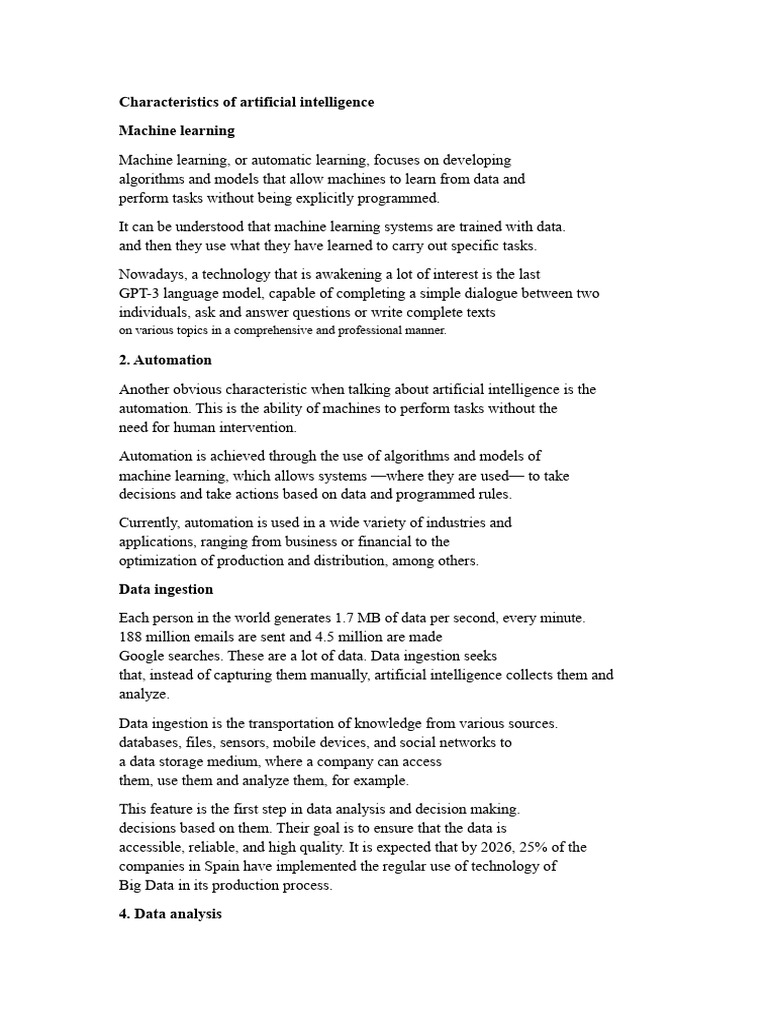 Key Characteristics of Artificial Intelligence | PDF | Artificial ...