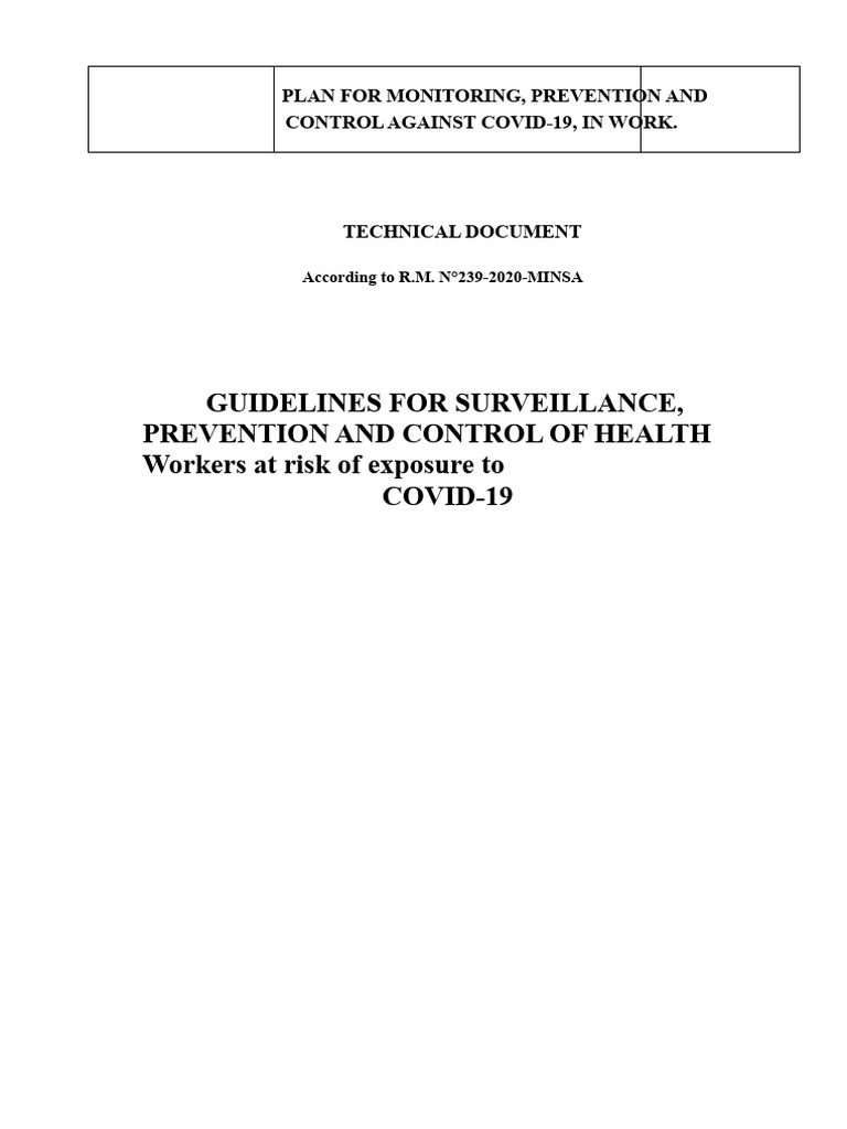 Covid-19 Monitoring, Prevention and Control Plan On Site | PDF ...