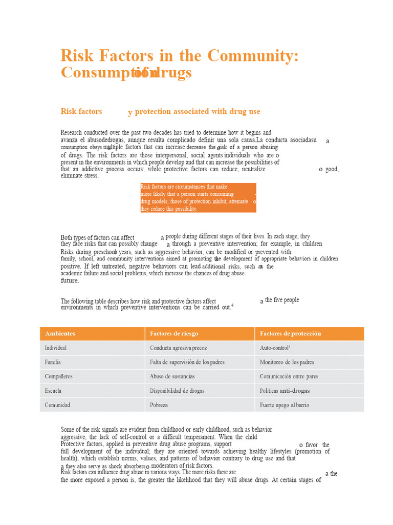 Risk Factors in The Community | PDF | Psychological Resilience ...
