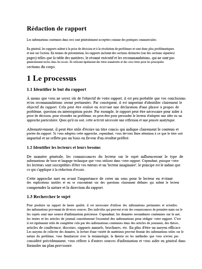 Guide de rédaction de rapport efficace | PDF | Mise en page