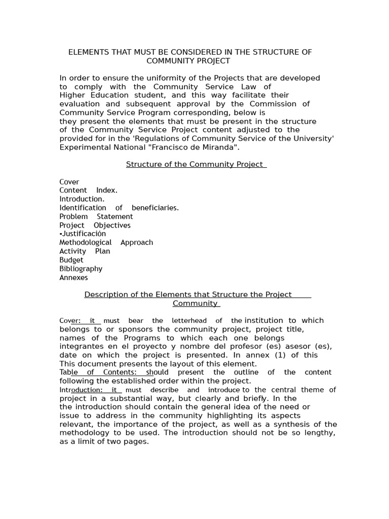 Community Project Structure | PDF | Employment | Market (Economics)