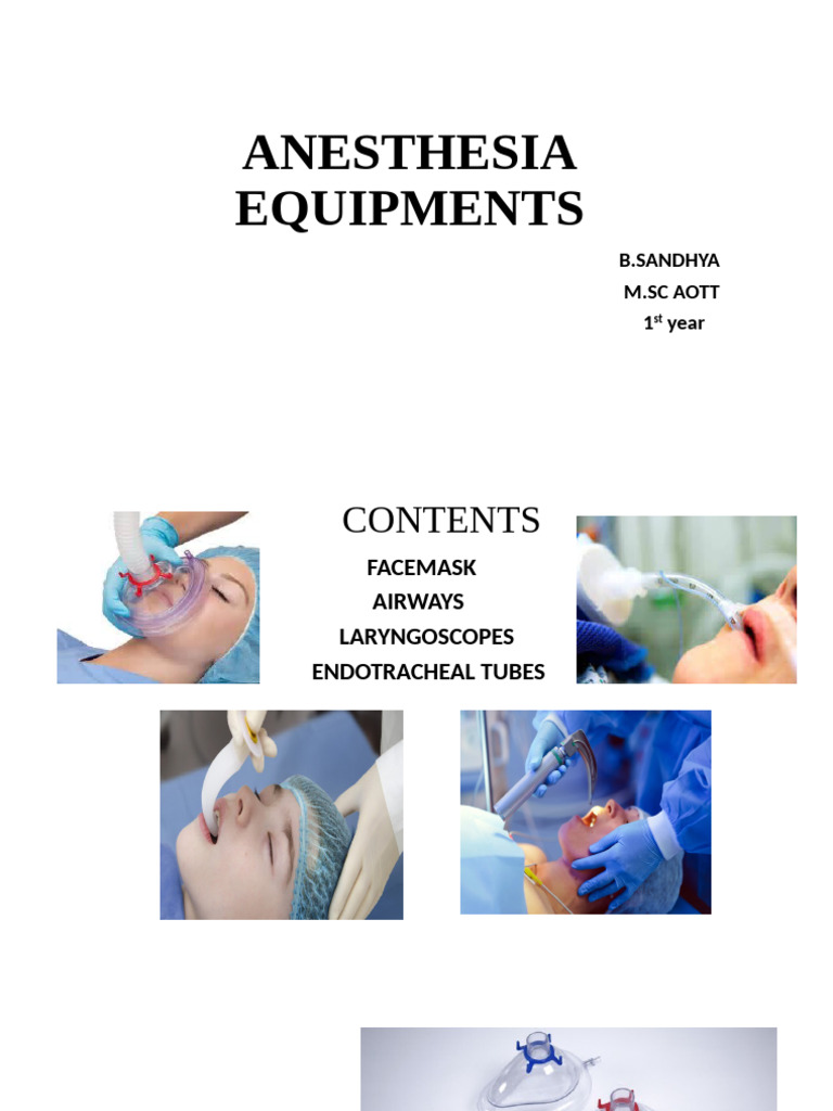 Essential Anesthesia Equipment Guide | PDF | Intensive Care Medicine ...