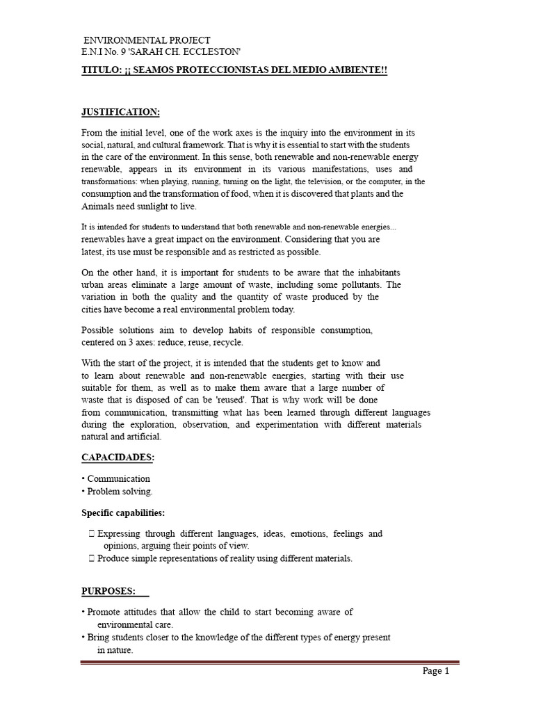 Environmental Awareness Project for Students | PDF | Waste | Recycling
