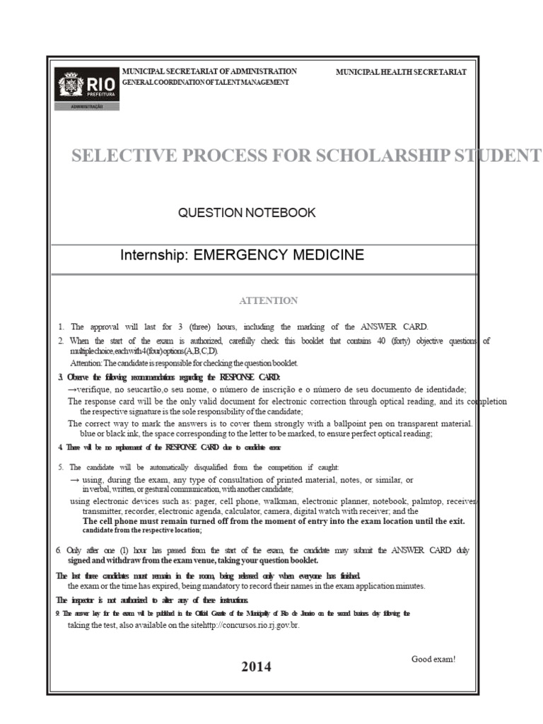 Emergency Medicine Internship Exam Guide | PDF | Stroke | Myocardial ...