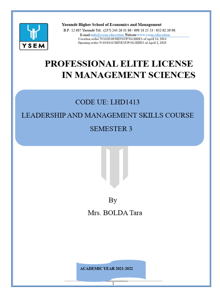 Leadership and Management Skills Course 22-23 | PDF | Communication ...