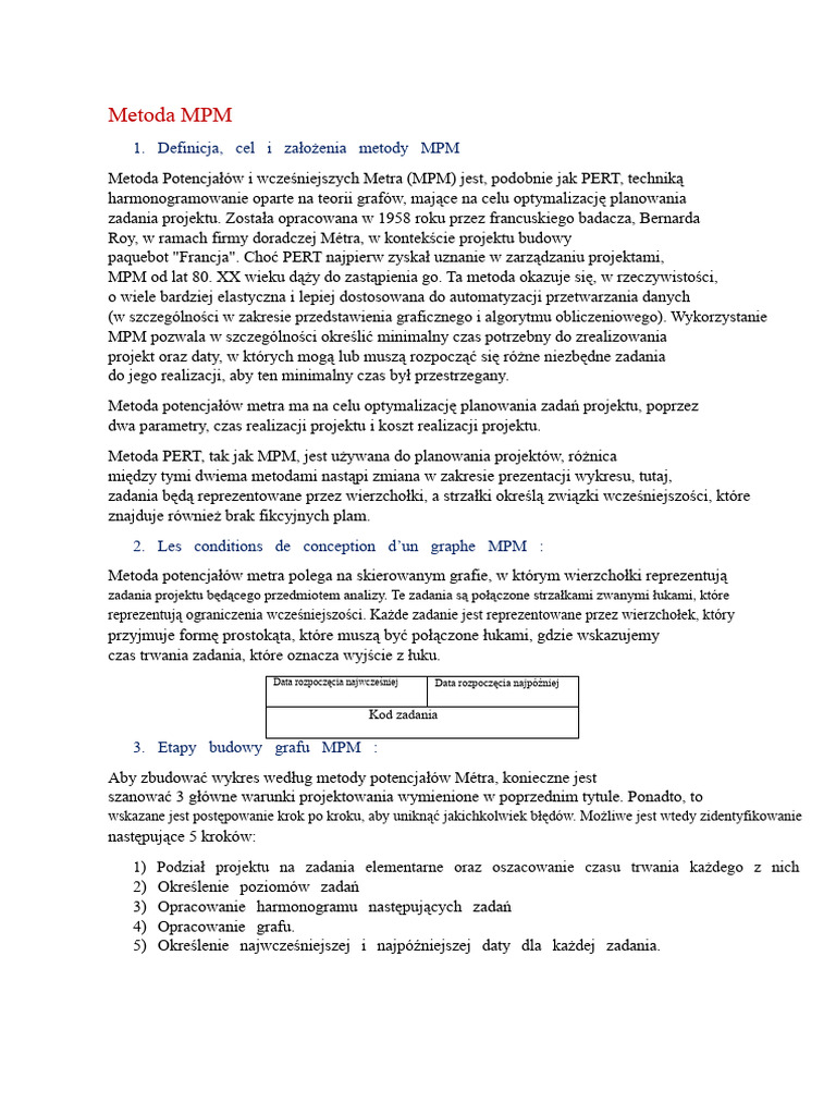 Metoda MPM | PDF