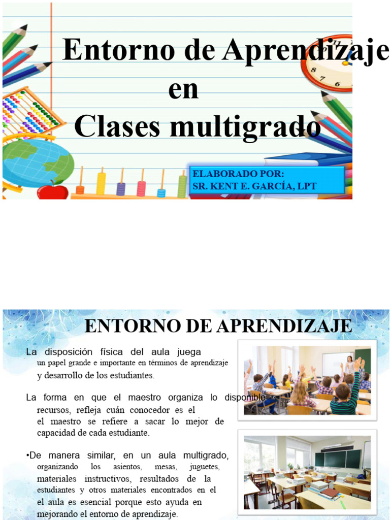 Entorno de Aprendizaje en Clases Multigrado | PDF | Salón de clases ...