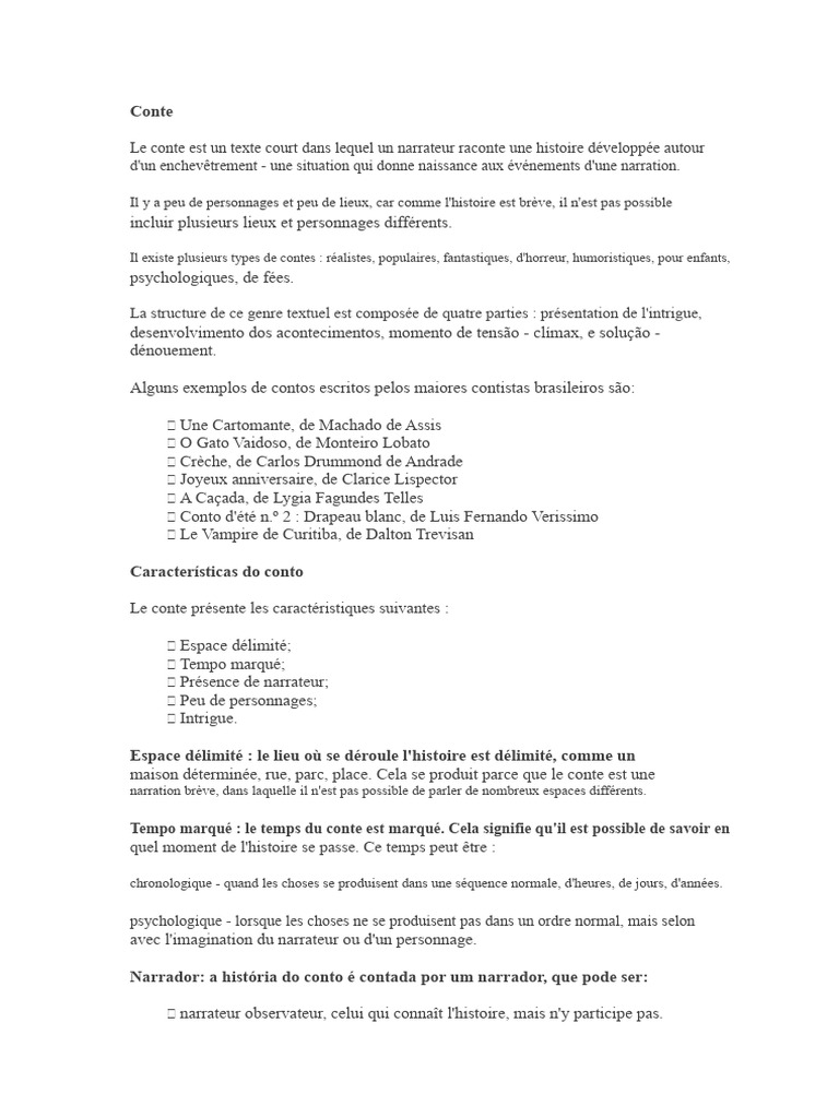 Comprendre le conte : types et structure | PDF