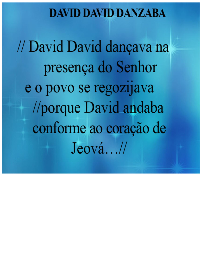 DAVID DAVID DANÇAVA | PDF | Davi | Jesus