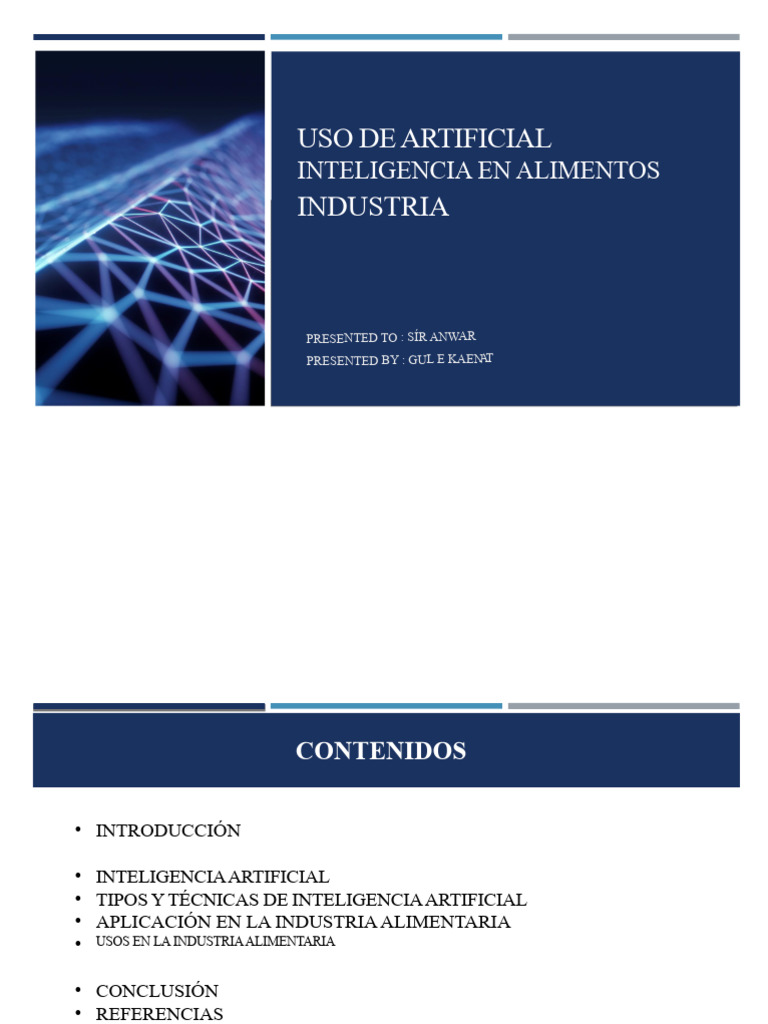 IA en la Industria Alimentaria: Usos y Aplicaciones | PDF ...
