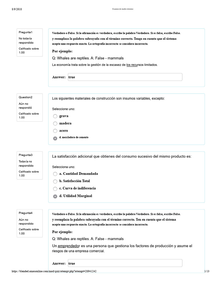 Examen de Medio Término de Economía | PDF | Elasticidad (economía ...