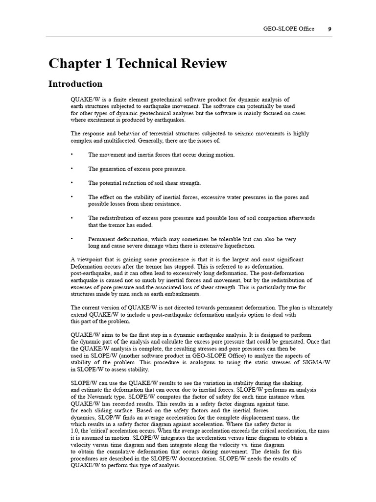 QUAKE/W: Dynamic Earthquake Analysis Software | PDF | Button (Computing ...