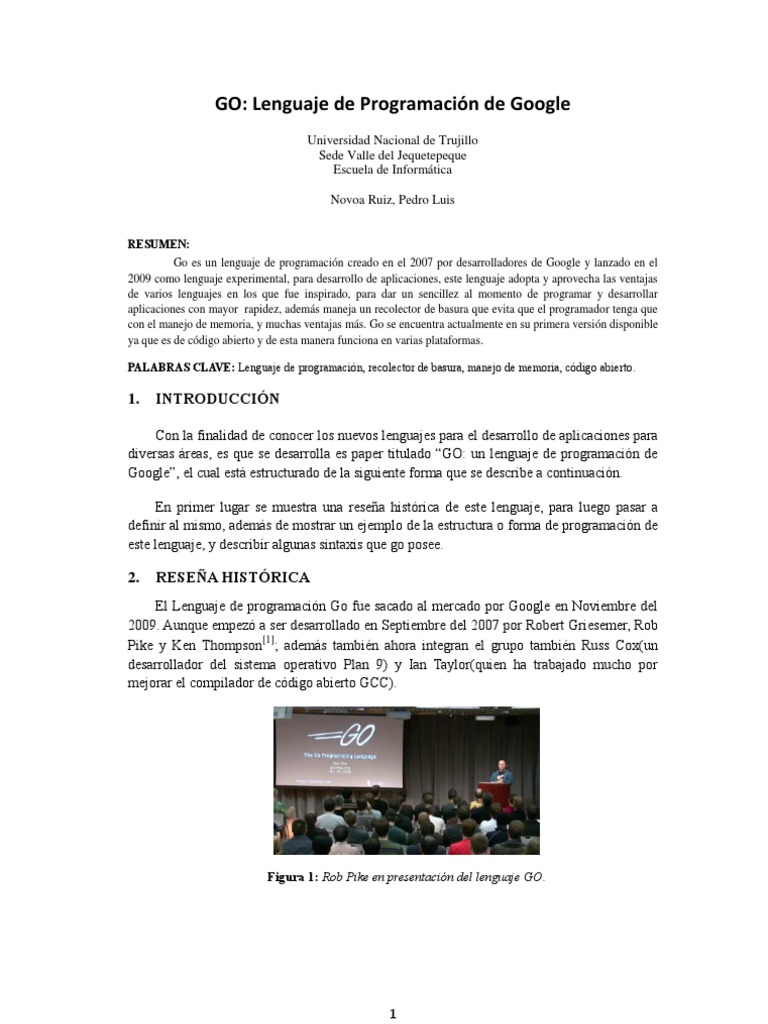 Go: Lenguaje de Programación de Google | PDF | Lenguaje de programación ...
