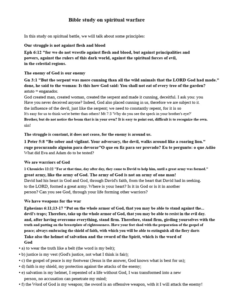 Understanding Spiritual Warfare in the Bible | PDF | Armor Of God ...