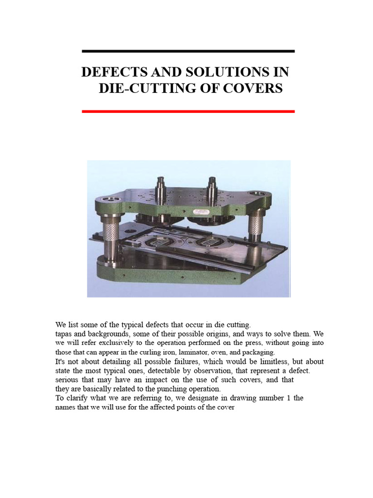 Die-Cutting Defects and Solutions Guide | PDF | Sheet Metal | Pressure