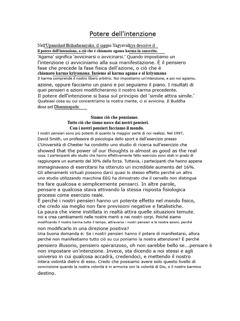 Il Potere Dell'intenzione | PDF