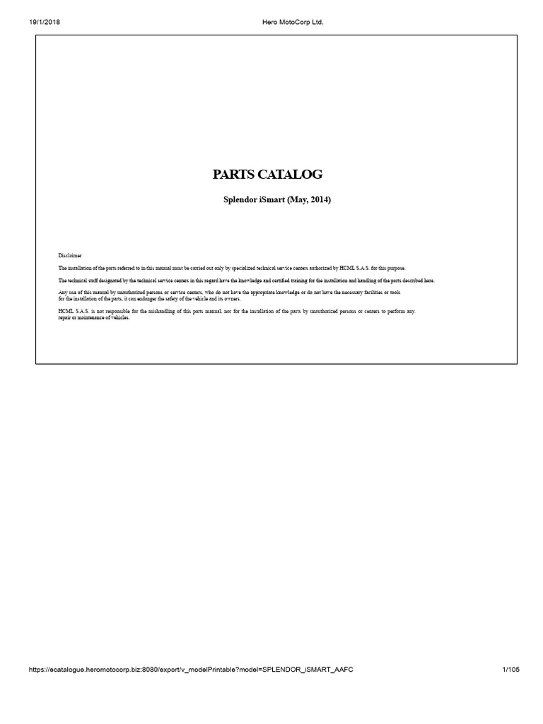 Hero MotoCorp Splendor iSmart Parts Catalog | PDF | Clutch | Rotating ...