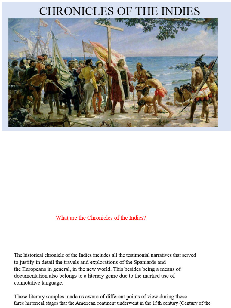 CHRONICLES OF THE INDIES | PDF | Spanish Colonization Of The Americas ...