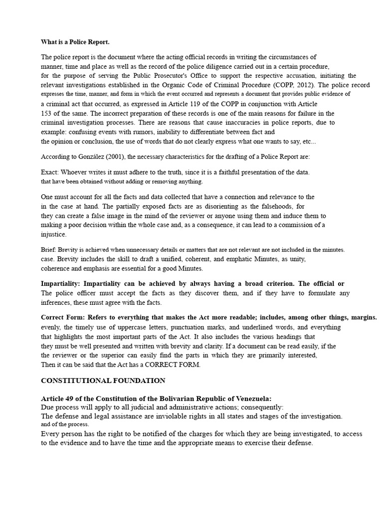 Understanding Police Reports Essentials | PDF | Police | Criminal ...