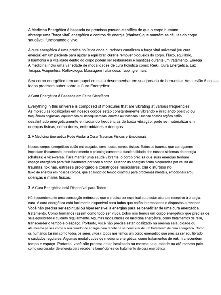 Cura Energética | PDF | Corpo humano | Reiki