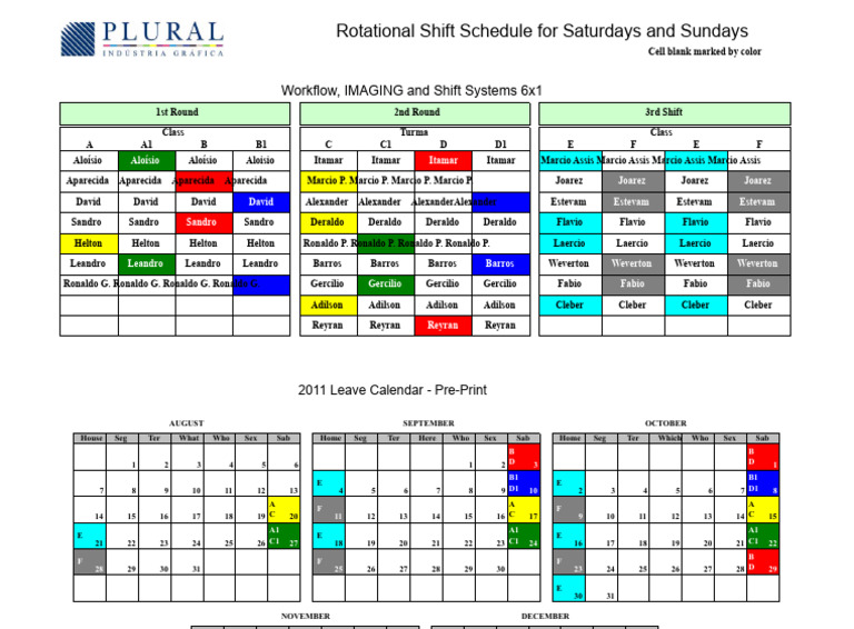 03-Rotation Schedule Collective Agreement 6x1 | PDF