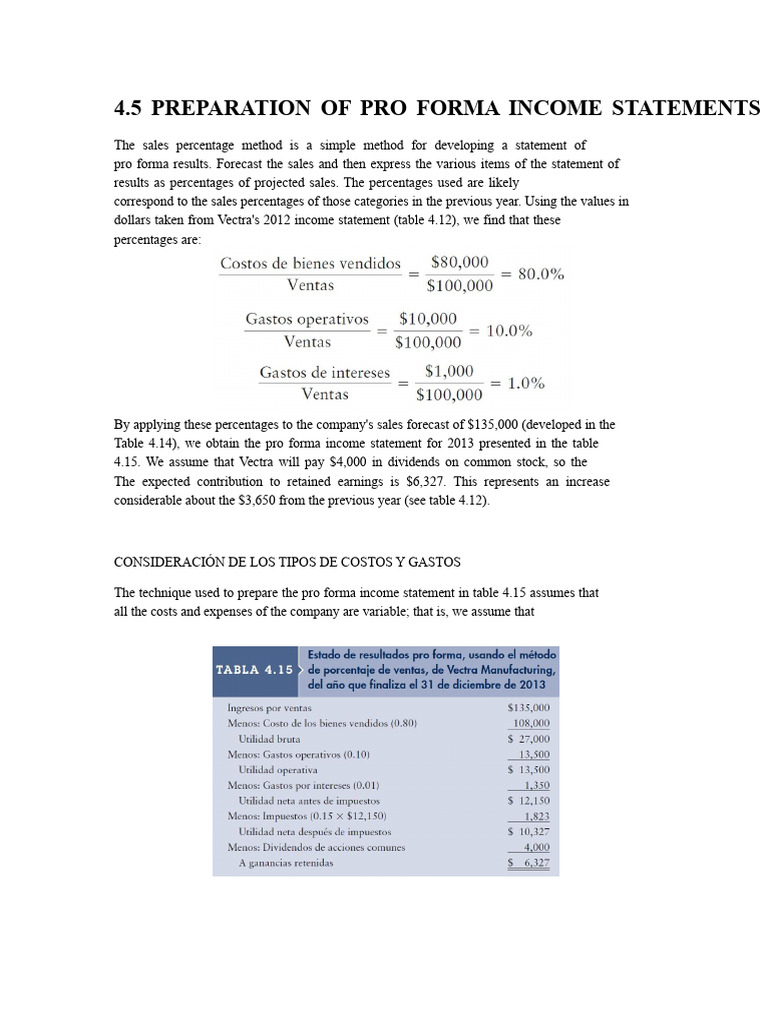 Pro Forma Income Statement Preparation Guide | PDF | Income Statement ...