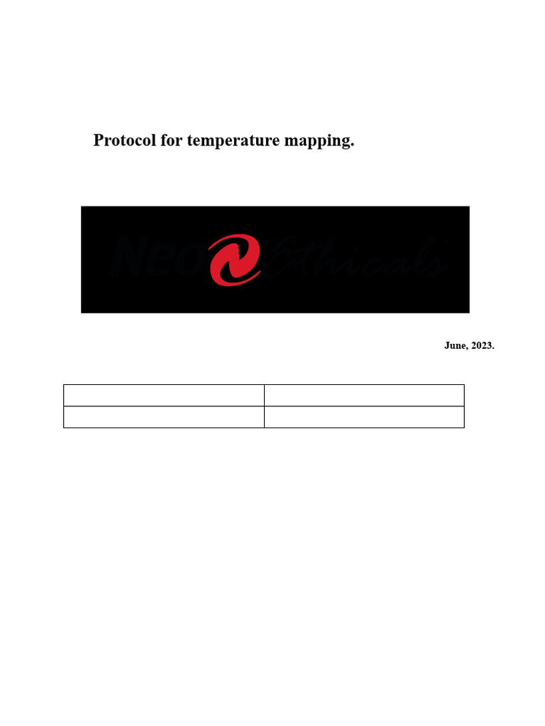 Temperature Mapping Protocol Guide | PDF | Temperature | Warehouse