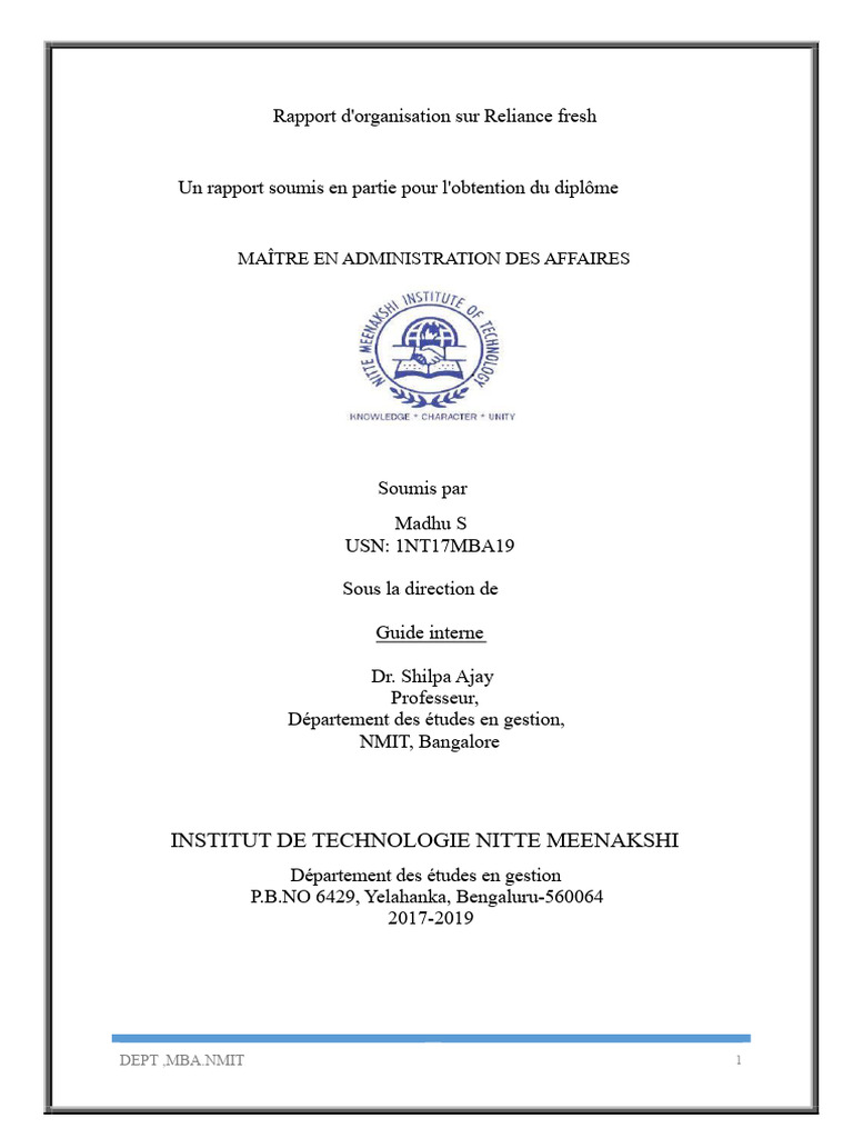 Rapport sur Reliance Fresh et le Retail en Inde | PDF | Commerce de ...