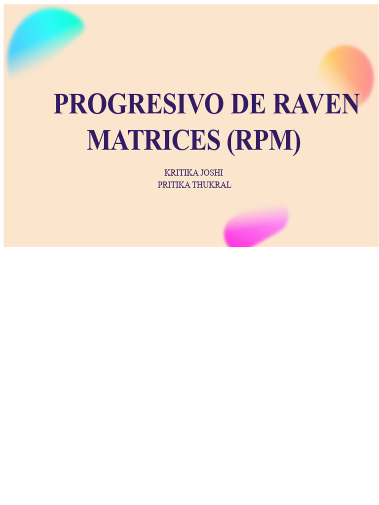 La prueba progresiva de Raven | PDF | Inteligencia | Cognición