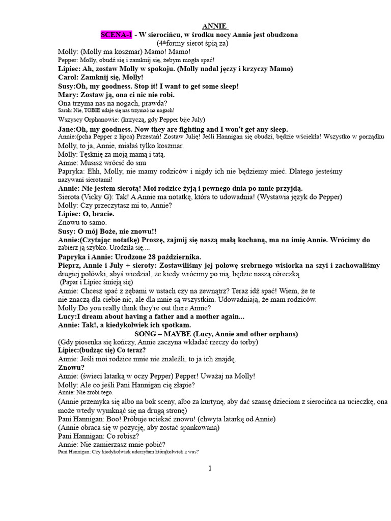 Annie Script FINAL | PDF