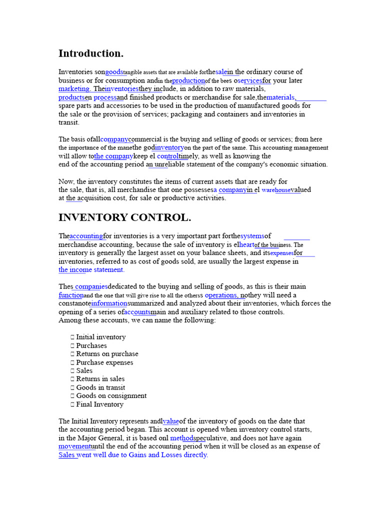 Introduction | PDF | Inventory | Goods