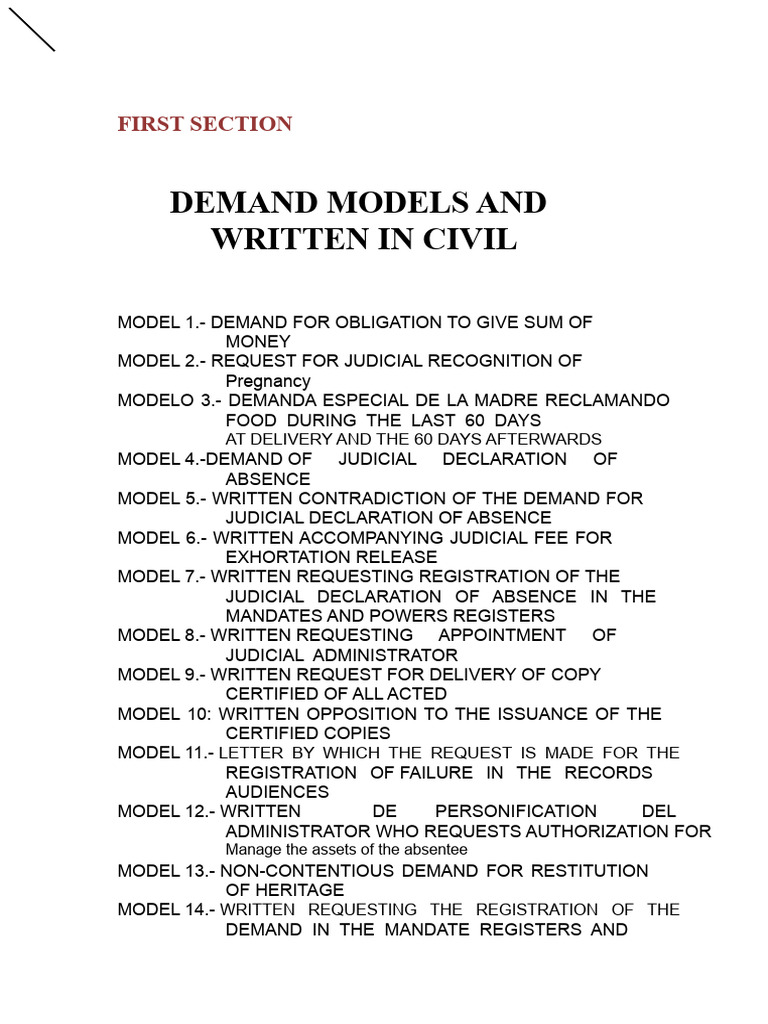 Civil Writing Models | PDF | Lawsuit | Judgment (Law)