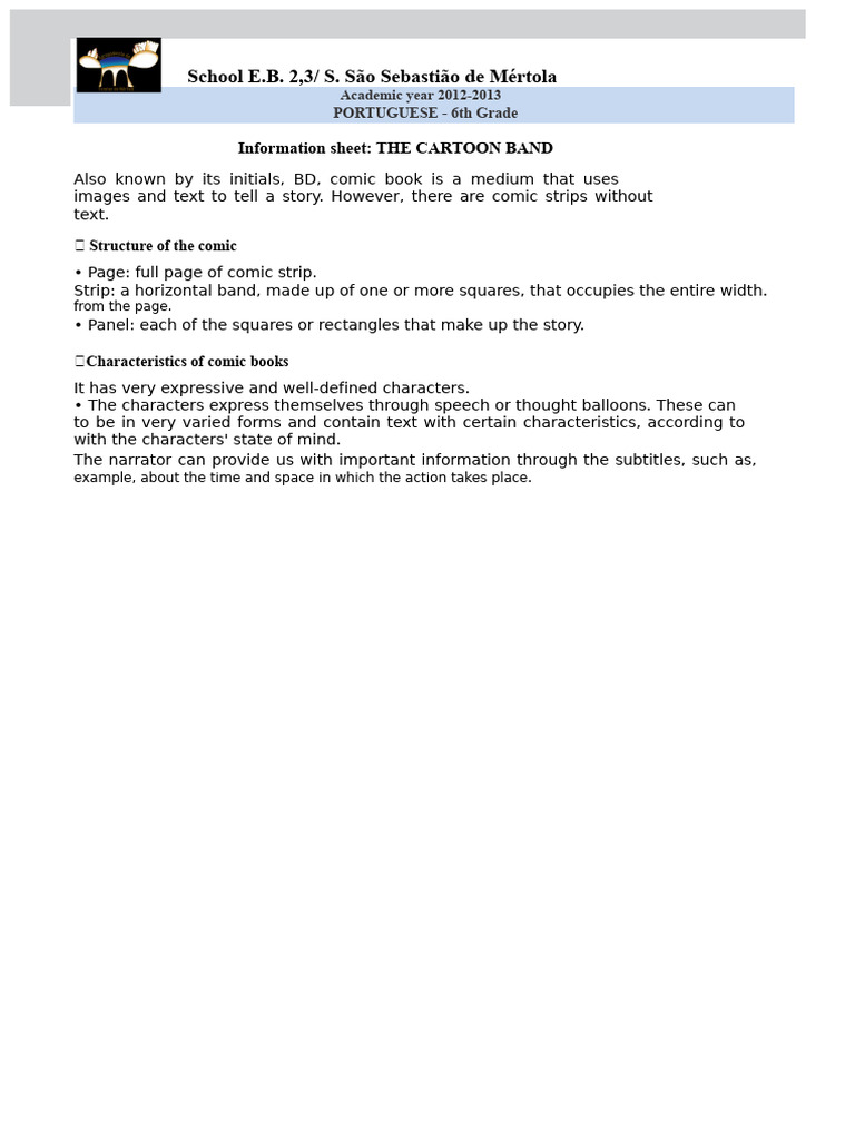 COMIC - Information Sheet | PDF