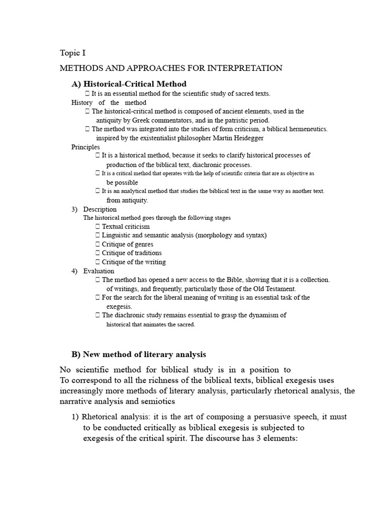 Biblical Interpretation Methods Explained | PDF | Bible | Exegesis