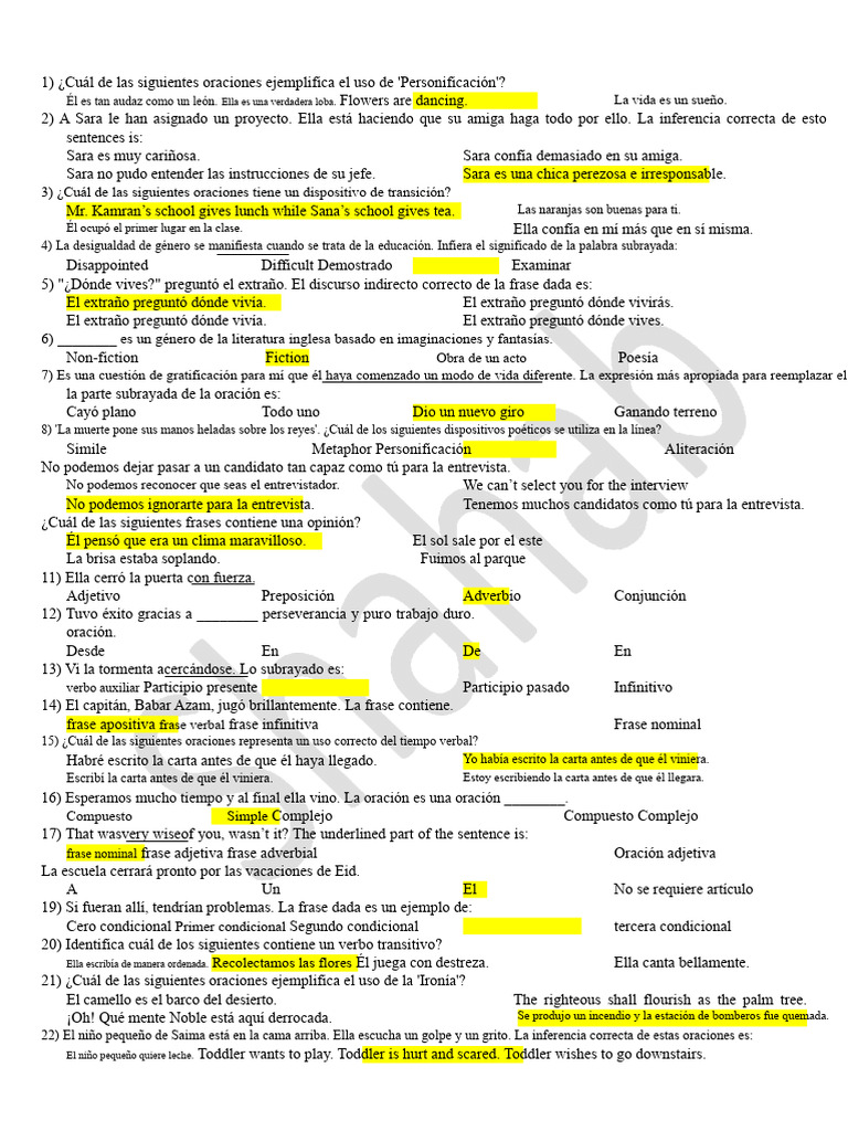 Ejercicios de Lengua y Literatura | PDF | Adverbio | Oración (Lingüística)