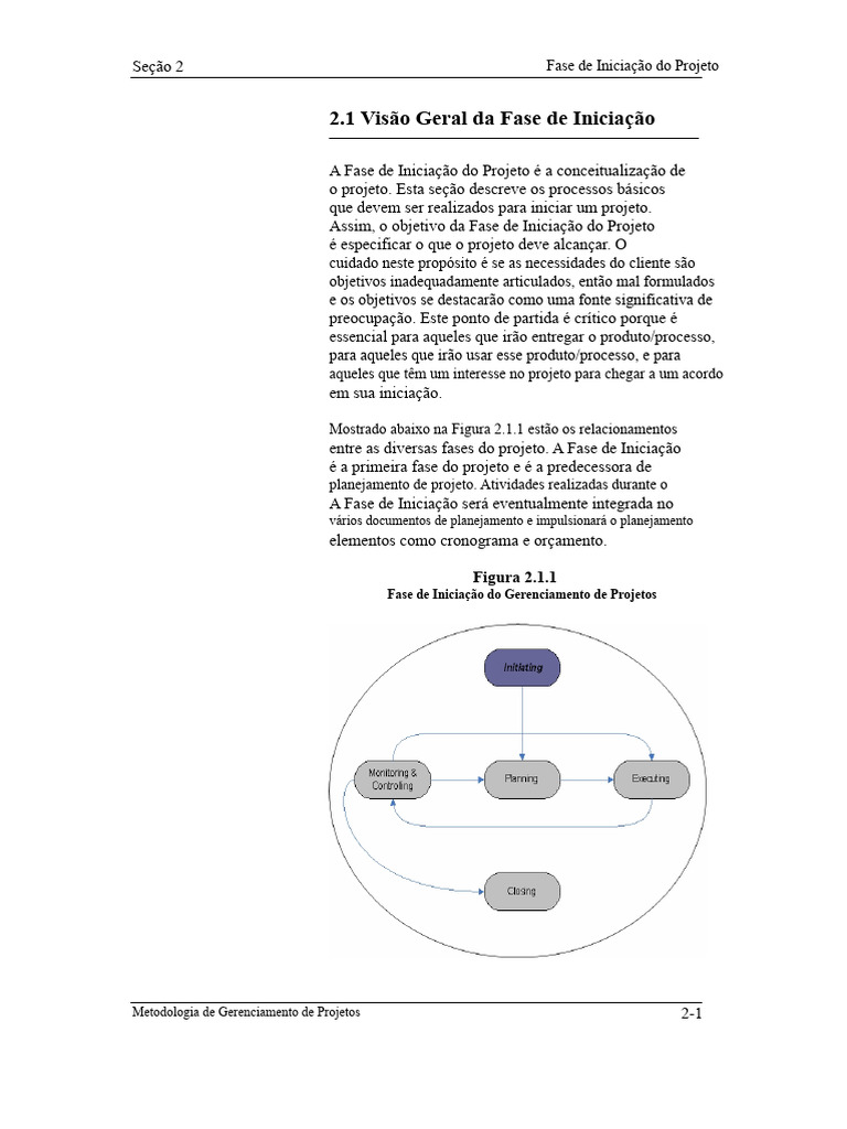 05-Fase de Iniciação.pdf | PDF | Metodologia | Planejamento