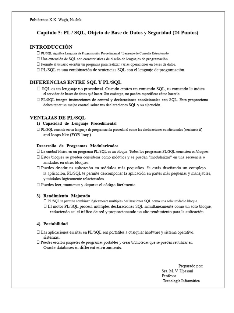 Introducción a PL/SQL y su Estructura | PDF | Pl / Sql | SQL