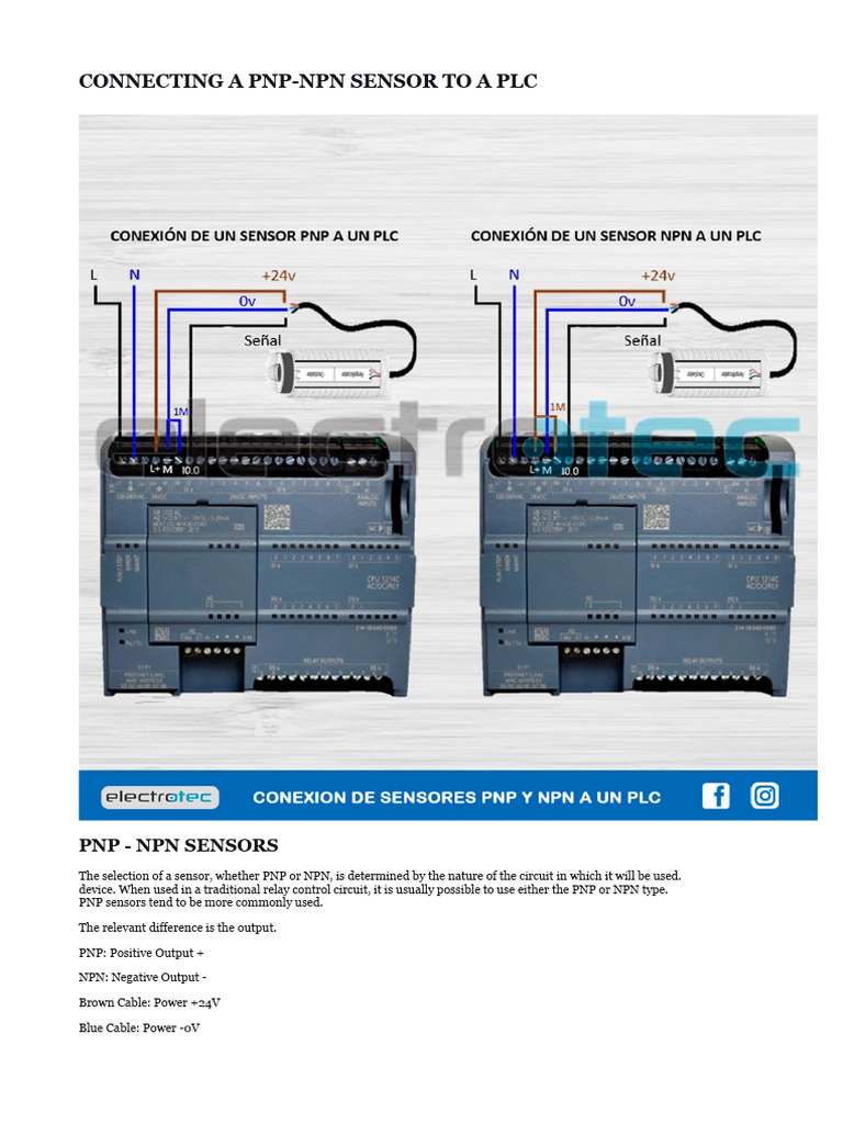 Connecting PNP-NPN Sensors to PLCs | PDF
