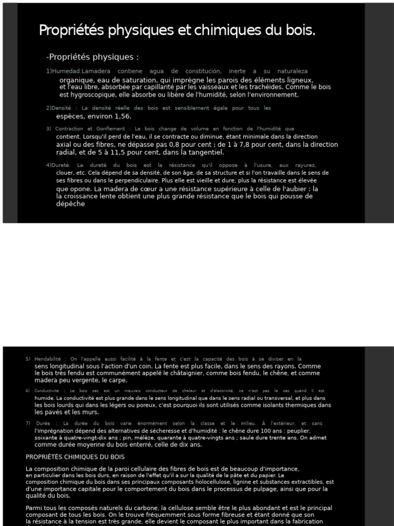 Propriétés du bois : physique et chimie | PDF | Bois (matériau de ...