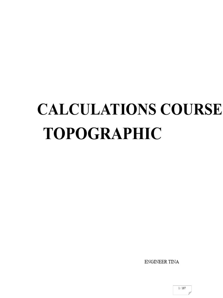 Topographic Calculations Course Guide | PDF | Triangle | Area
