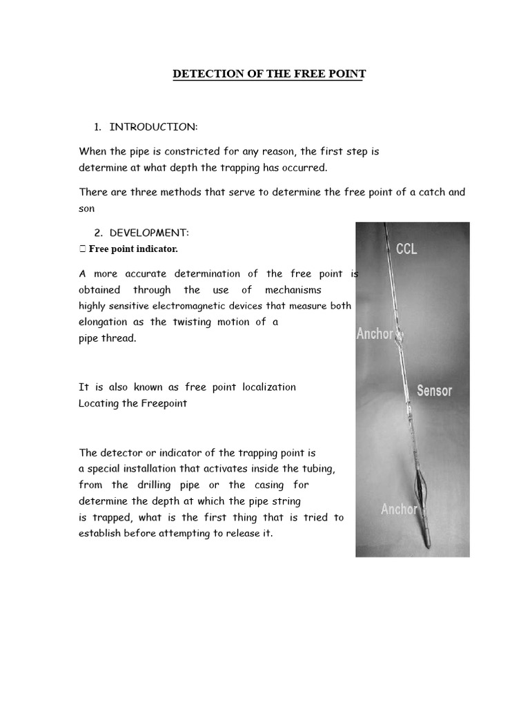 Free Point Detection Methods for Pipes | PDF | Pipe (Fluid Conveyance ...