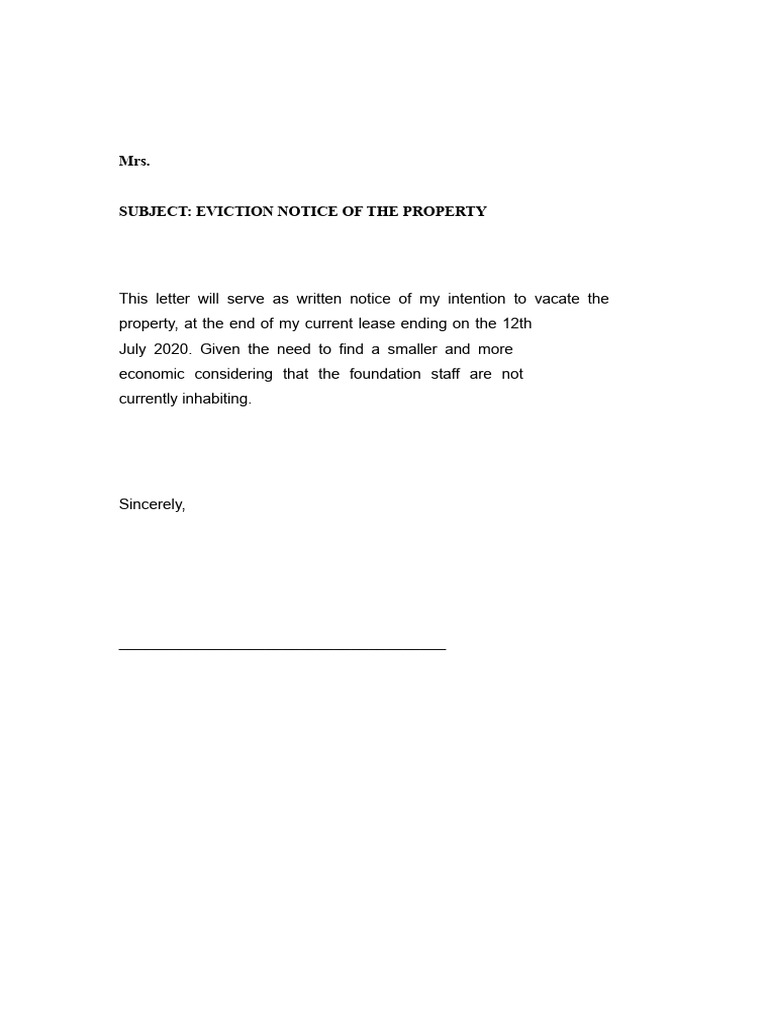 eviction letter.docx | PDF