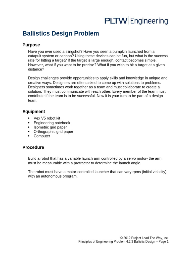 Ballistics Launcher Design REV 1125 | PDF | Projectiles | Ballistics