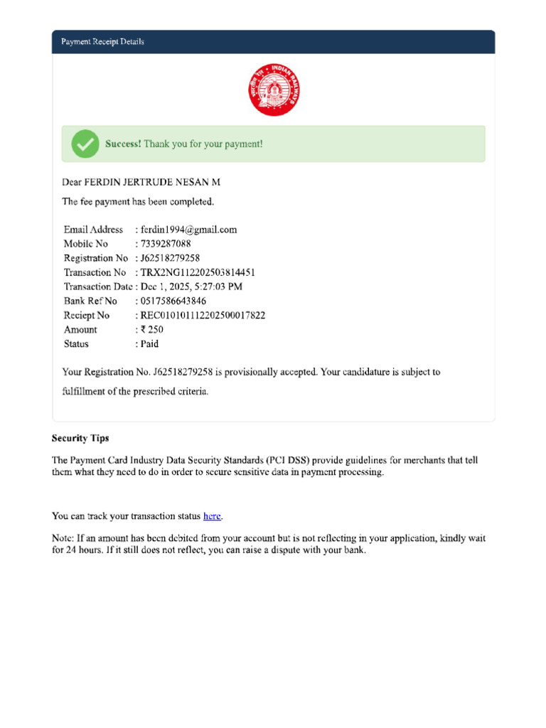 Ferdin Graduate Edit Repayment Receipt | PDF