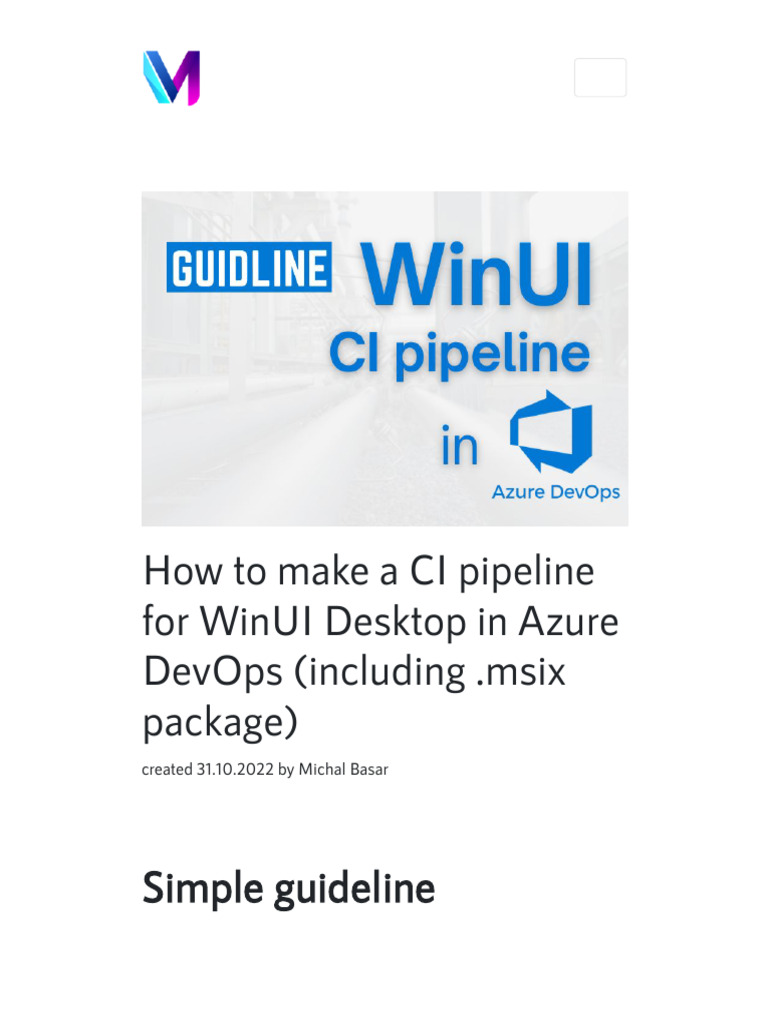 CI Pipeline for WinUI in Azure DevOps | PDF | Software Repository ...