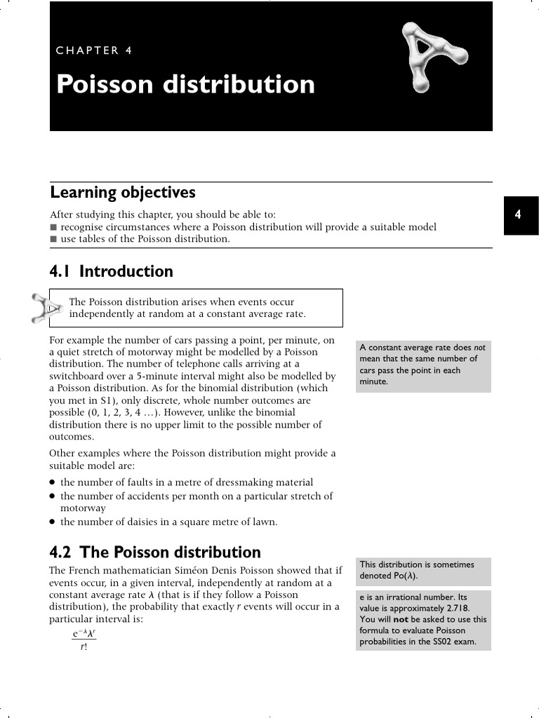 18.1 - S2-3 sections 4.1-4.2, 4.5 | PDF | Poisson Distribution ...