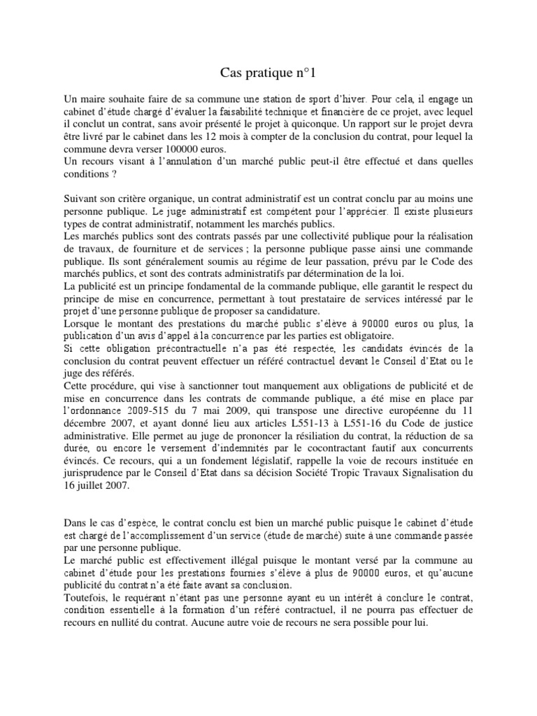 Cas pratique n°1  Services publics  Droit statutaire