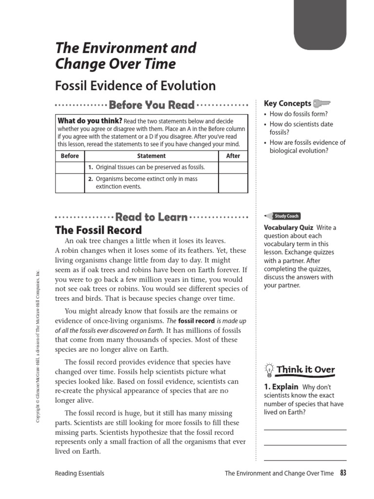 Unit+3+ +lesson+1+ +workbook | PDF | Geologic Time Scale | Fossil