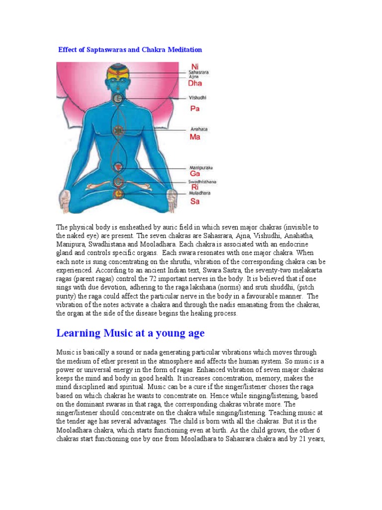 Effect Of Saptaswaras And Chakra Meditation Pdf Chakra Kundalini