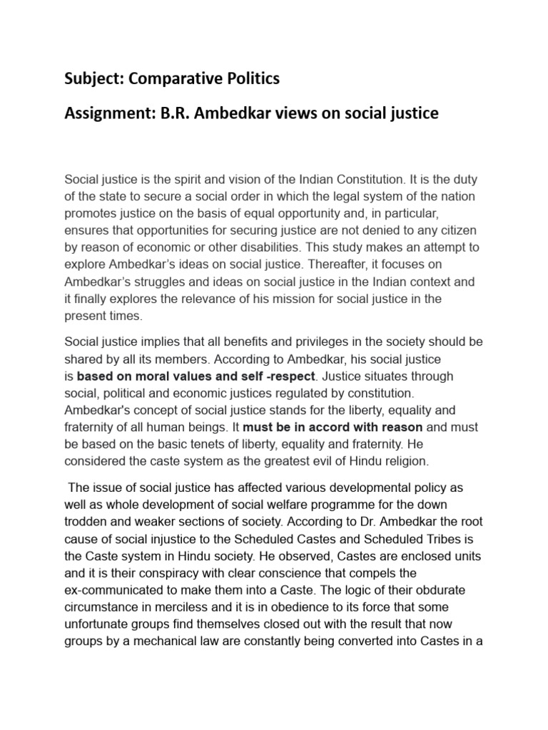 B.R. Ambedkar On Social Justice | PDF | Social Justice | Justice